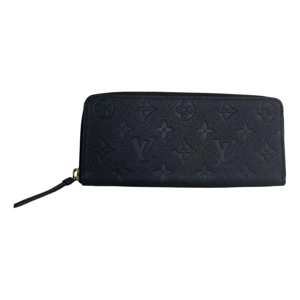 Authentic NEW Louis Vuitton Clemence Zip Around Blue Empreinte Leather Wallet